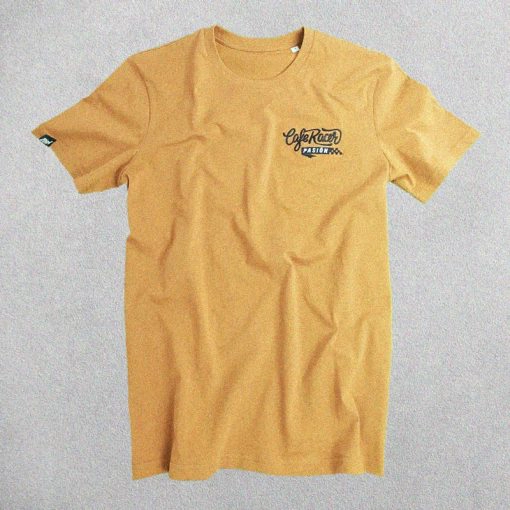 Camiseta Cafe Racer Pasión Tierra Logo Bordado Negro